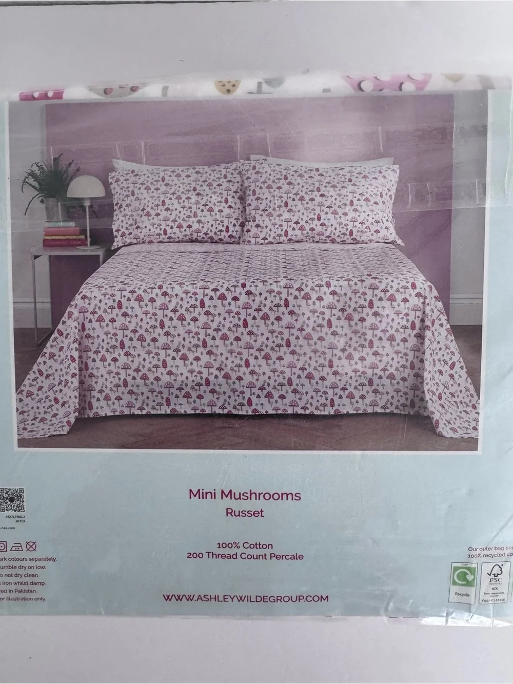 Cath Kidston Mushroom Print Sheet Set Full Size New